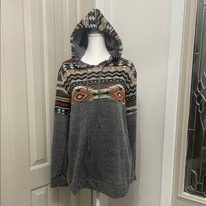 Aztec Pattern Gray Hoodie